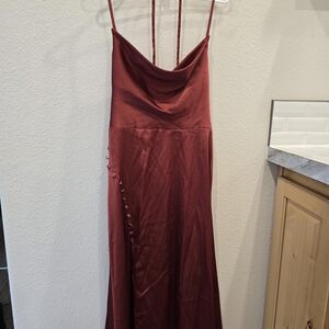 Tea Length Satin Bridesmaid Dress